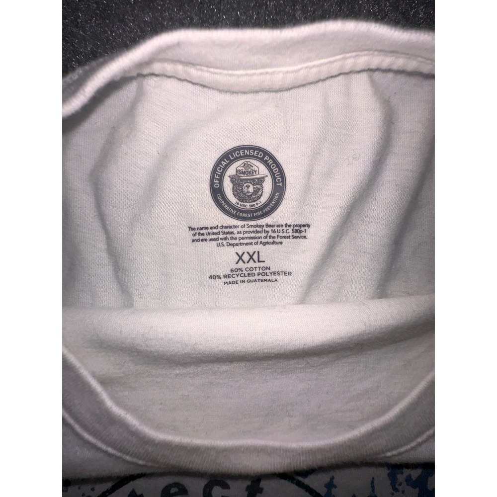 Smokey Bear Prevent Wildfires Graphic T-Shirt Mens White Short Sleeve Tee - Picture 6 of 11